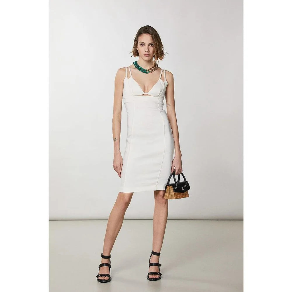 Patrizia Pepe White Flax Casual Dress - IT44
