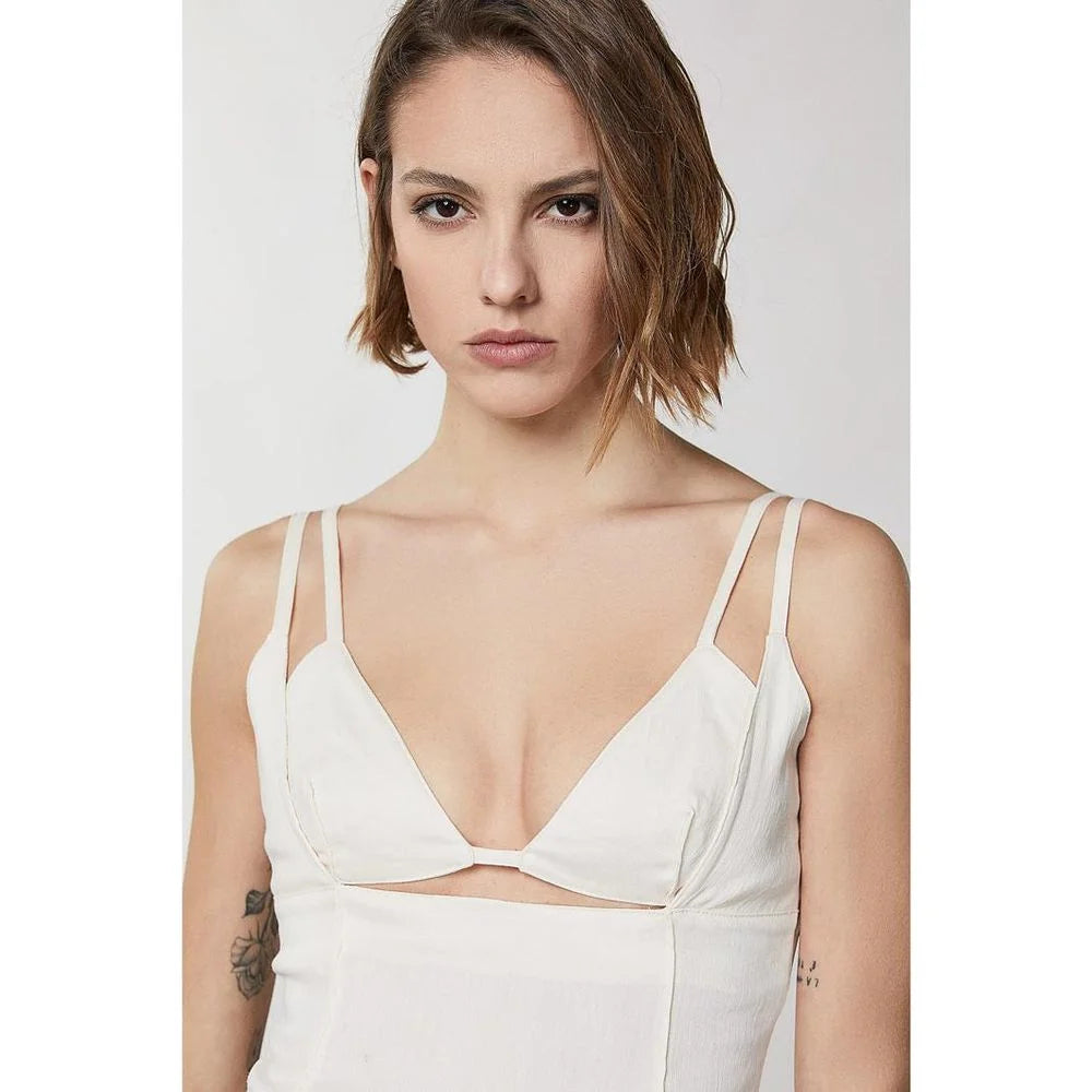 Patrizia Pepe White Flax Casual Dress - IT44