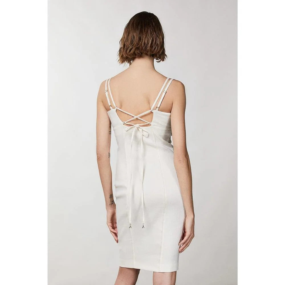 Patrizia Pepe White Flax Casual Dress - IT44