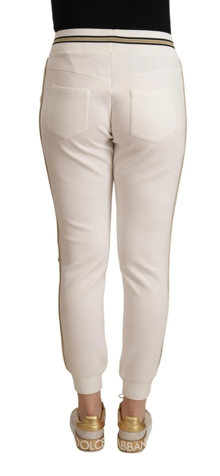 Patrizia Pepe White Polyester Mid Waist Jogger Pants - IT1 | XS - Joggers