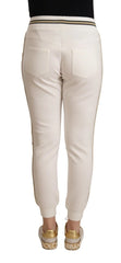 Patrizia Pepe White Polyester Mid Waist Jogger Pants - IT1 | XS - Joggers