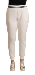 Patrizia Pepe White Polyester Mid Waist Jogger Pants - IT1 | XS - Joggers