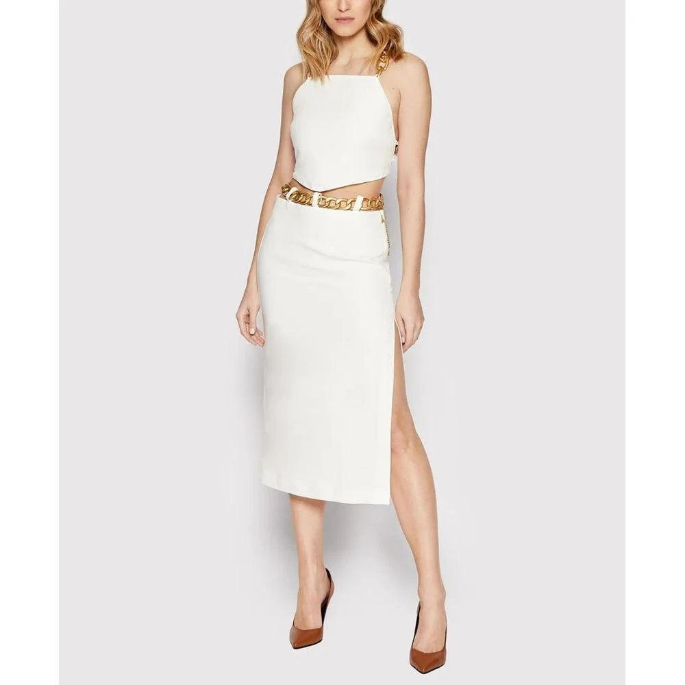 Patrizia Pepe White Viscose Long Skirt