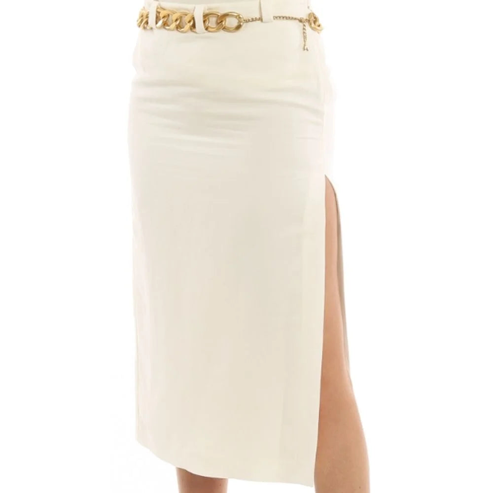 Patrizia Pepe White Viscose Long Skirt
