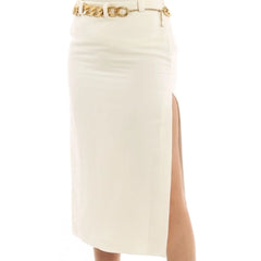 Patrizia Pepe White Viscose Long Skirt