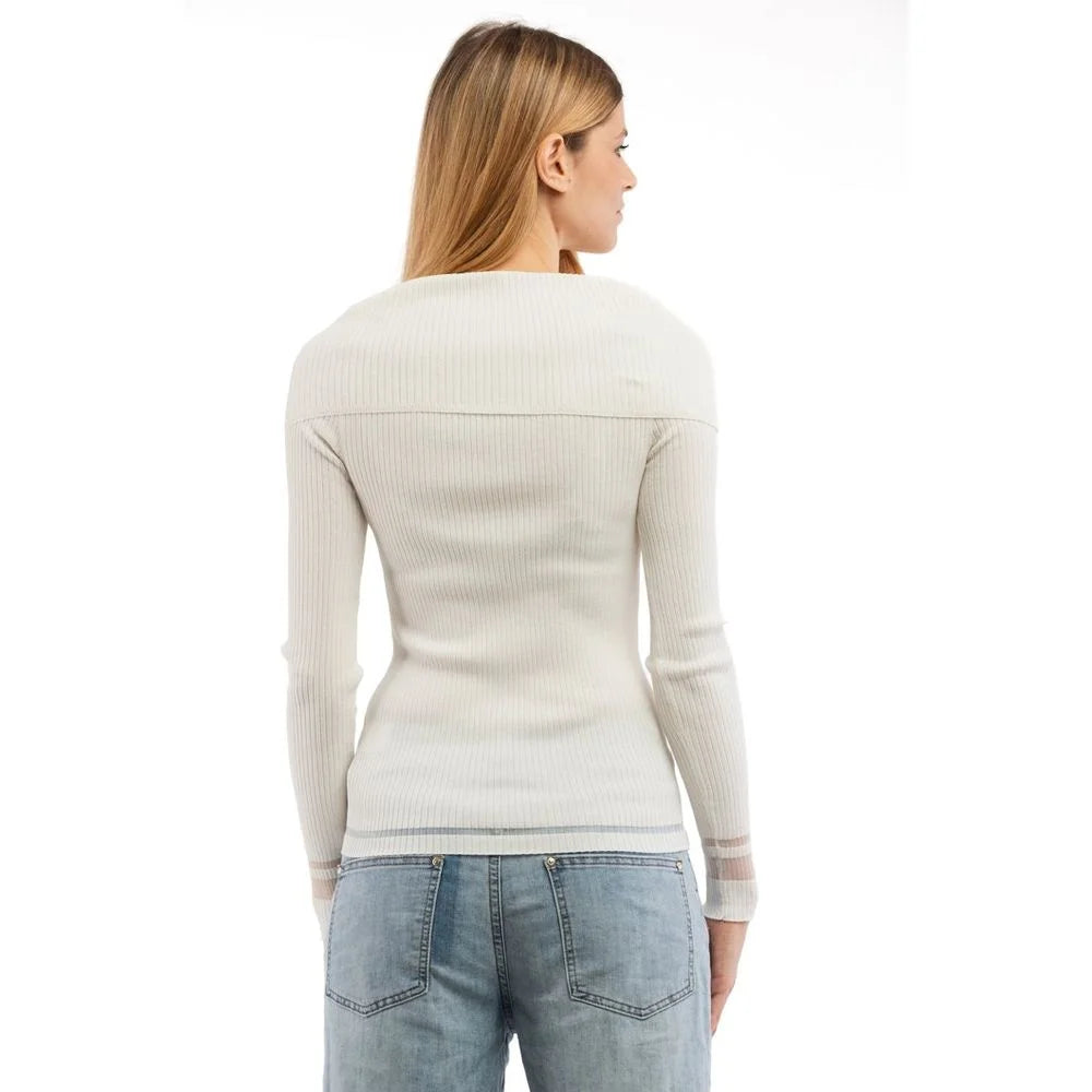 Patrizia Pepe White Viscose Sweatshirt