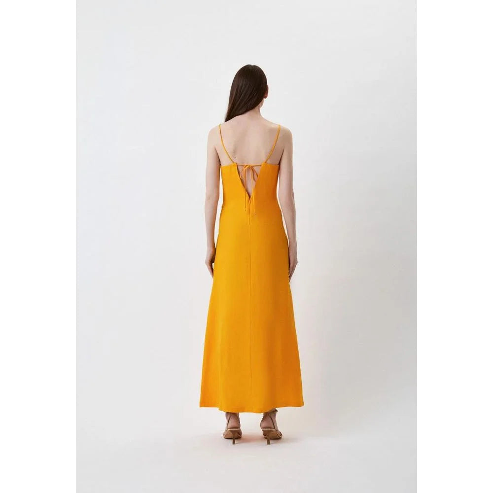 Patrizia Pepe Yellow Flax Casual Dress - IT38