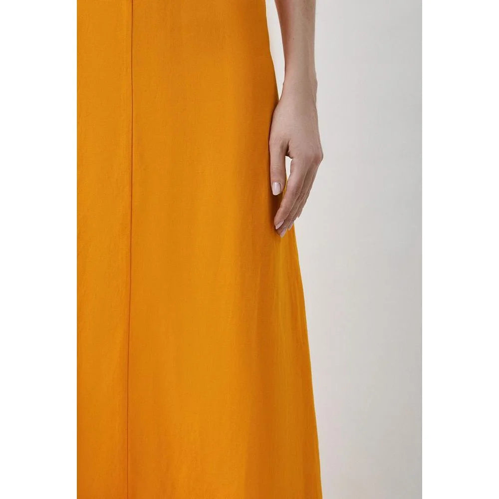 Patrizia Pepe Yellow Flax Casual Dress - IT38