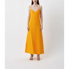 Patrizia Pepe Yellow Flax Casual Dress - IT38