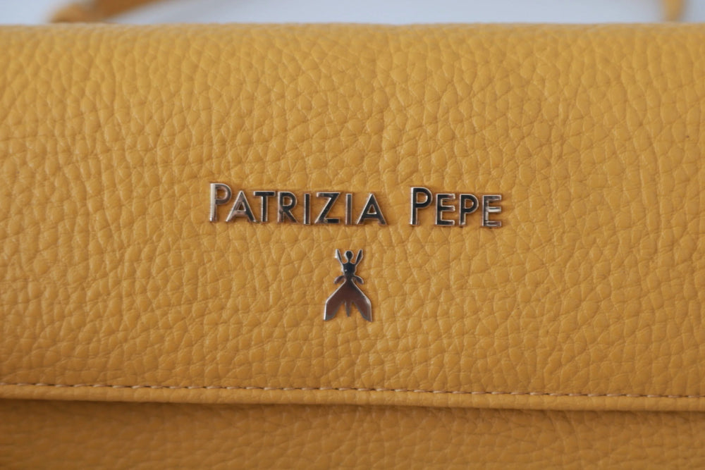 Patrizia Pepe Yellow Logo Leather Shoulder Strap Sling Bag - Cross Body Bags