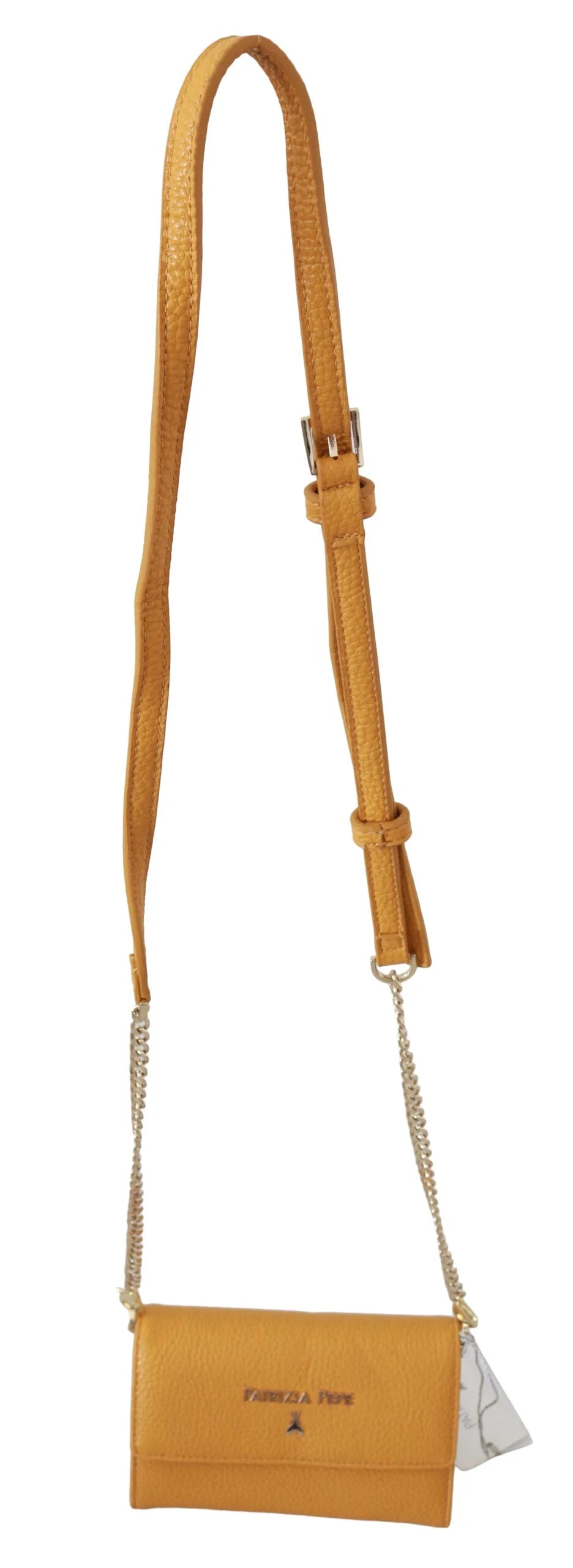 Patrizia Pepe Yellow Logo Leather Shoulder Strap Sling Bag - Cross Body Bags