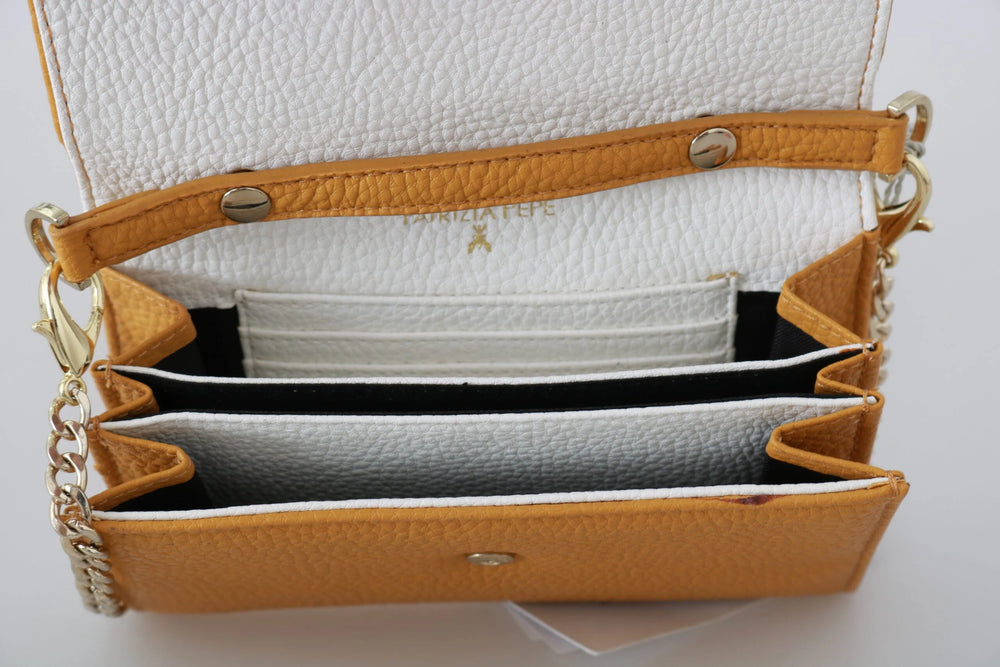 Patrizia Pepe Yellow Logo Leather Shoulder Strap Sling Bag - Cross Body Bags