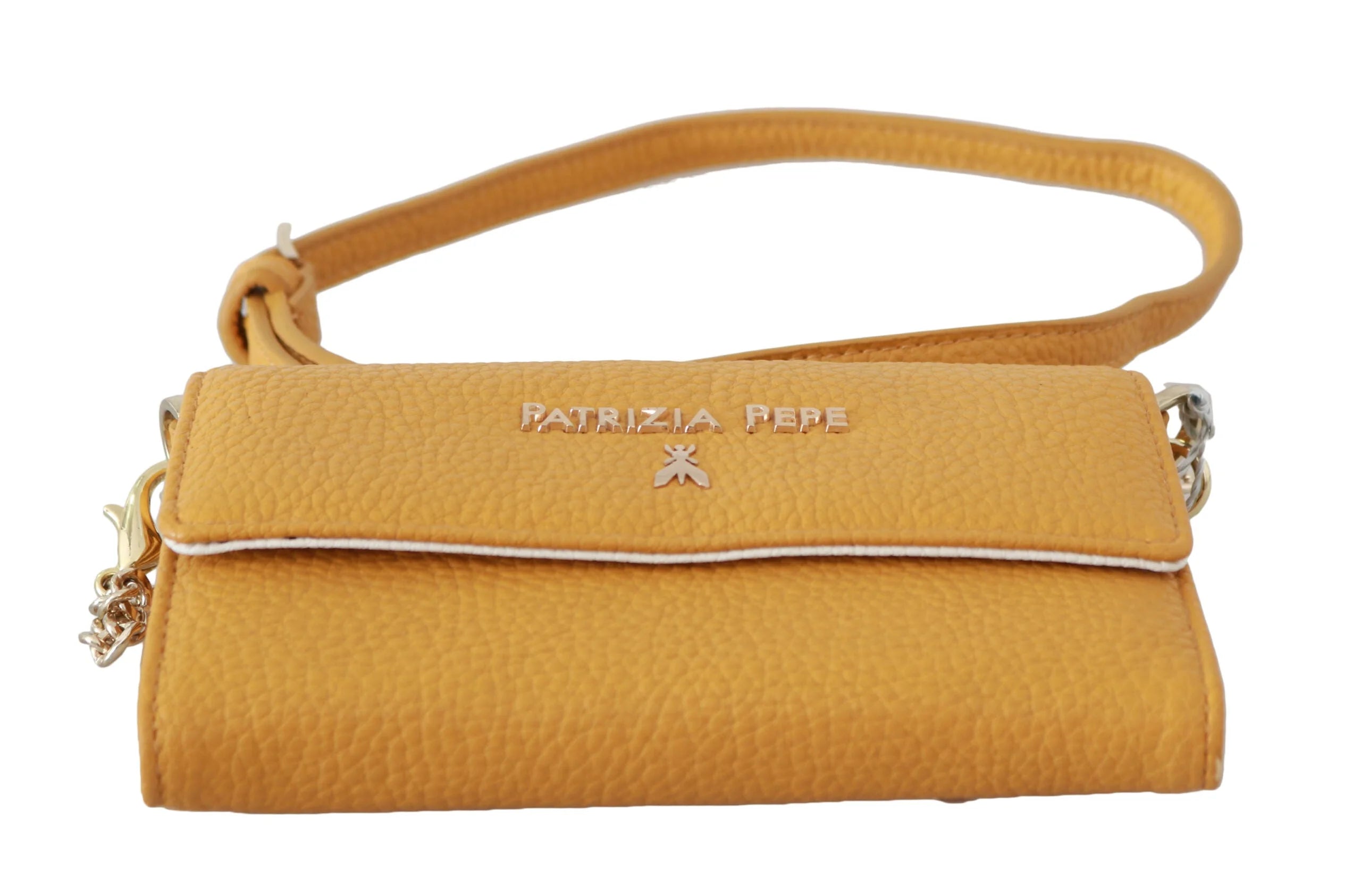 Patrizia Pepe Yellow Logo Leather Shoulder Strap Sling Bag - Cross Body Bags
