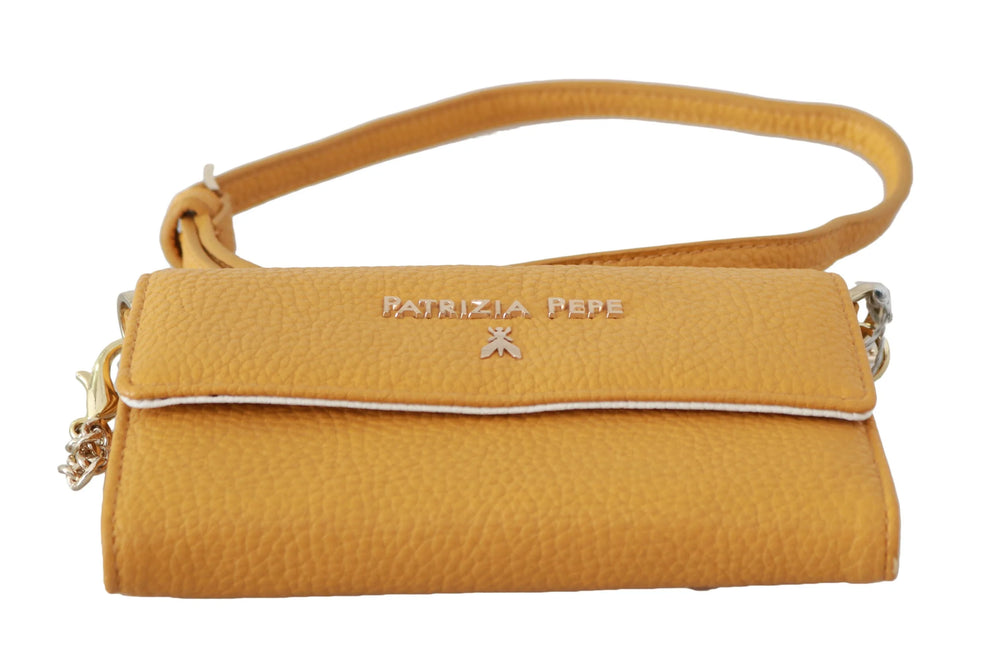 Patrizia Pepe Yellow Logo Leather Shoulder Strap Sling Bag - Cross Body Bags