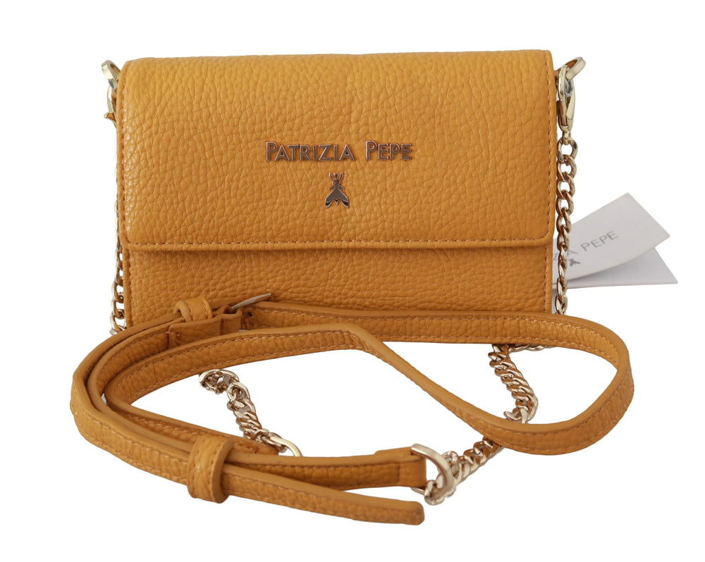 Patrizia Pepe Yellow Logo Leather Shoulder Strap Sling Bag - Cross Body Bags