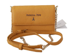 Patrizia Pepe Yellow Logo Leather Shoulder Strap Sling Bag - Cross Body Bags