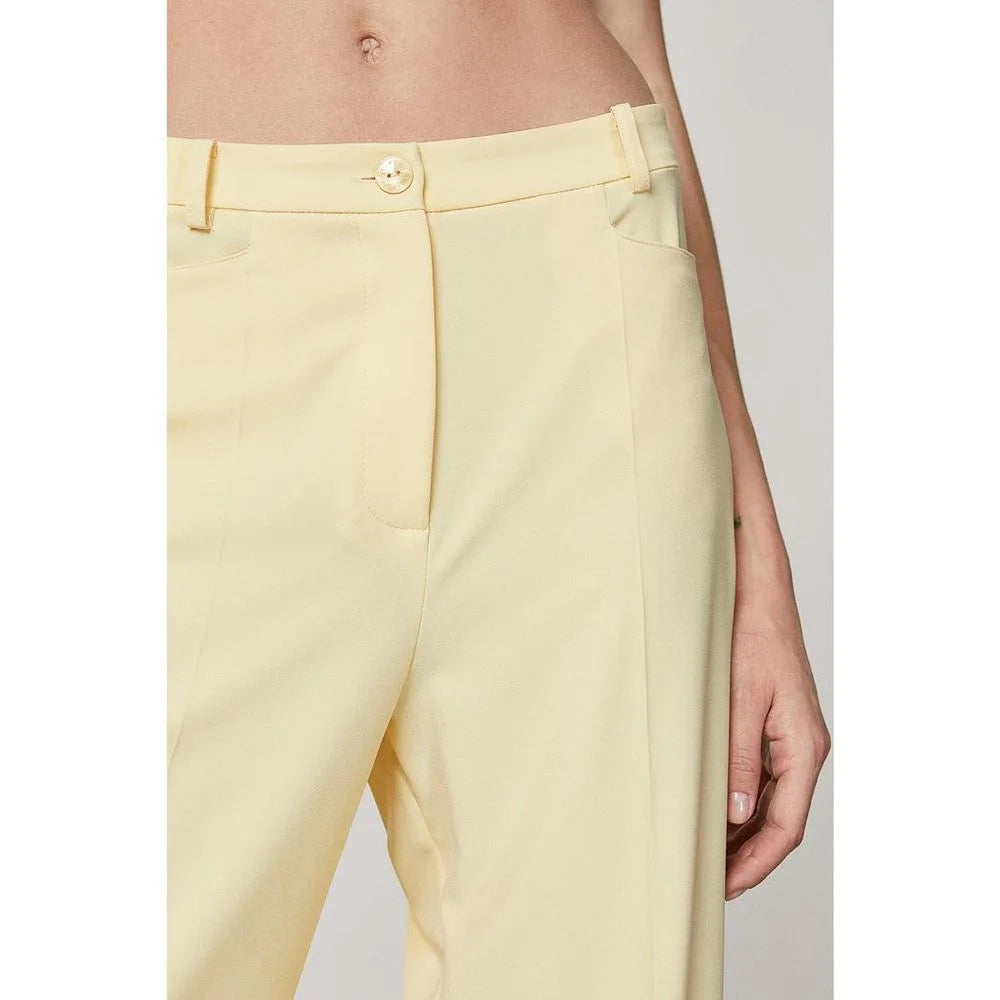 Patrizia Pepe Yellow Polyester Casual Pants - IT42