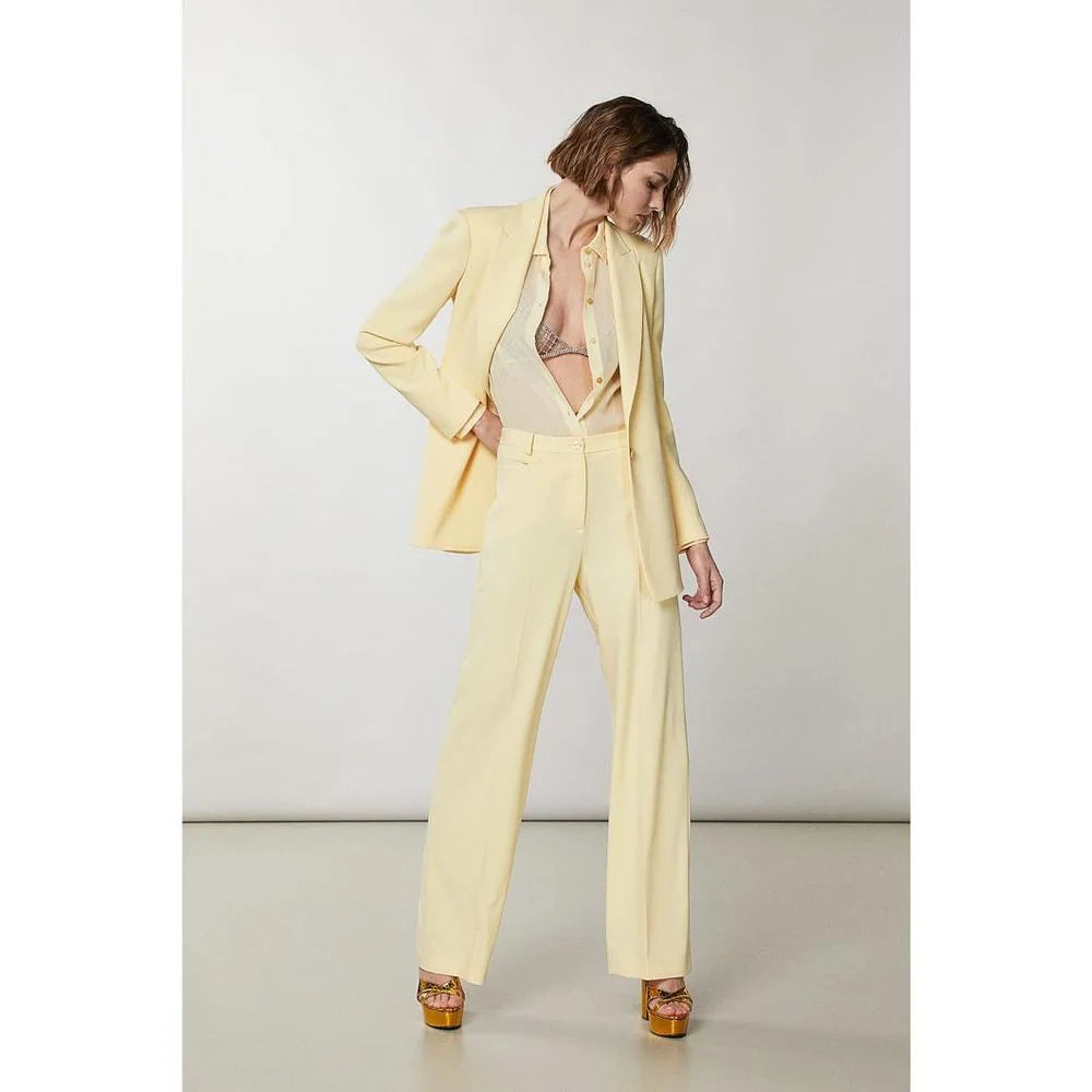 Patrizia Pepe Yellow Polyester Casual Pants - IT42