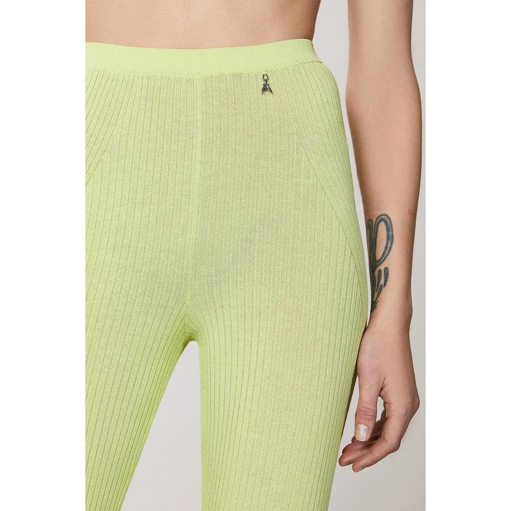 Patrizia Pepe Yellow Viscose Casual Pants