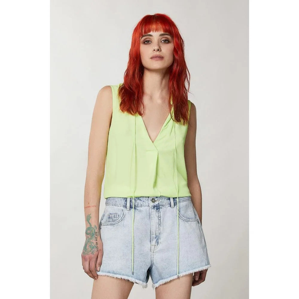 Patrizia Pepe Yellow Viscose Short And Mini Shorts - IT38