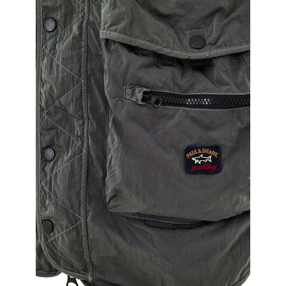 Paul & Shark Gray Polyester Sleveless Jacket - Vests