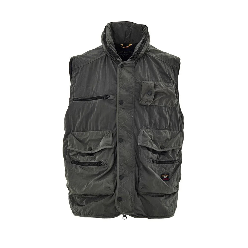 Paul & Shark Gray Polyester Sleveless Jacket - Vests