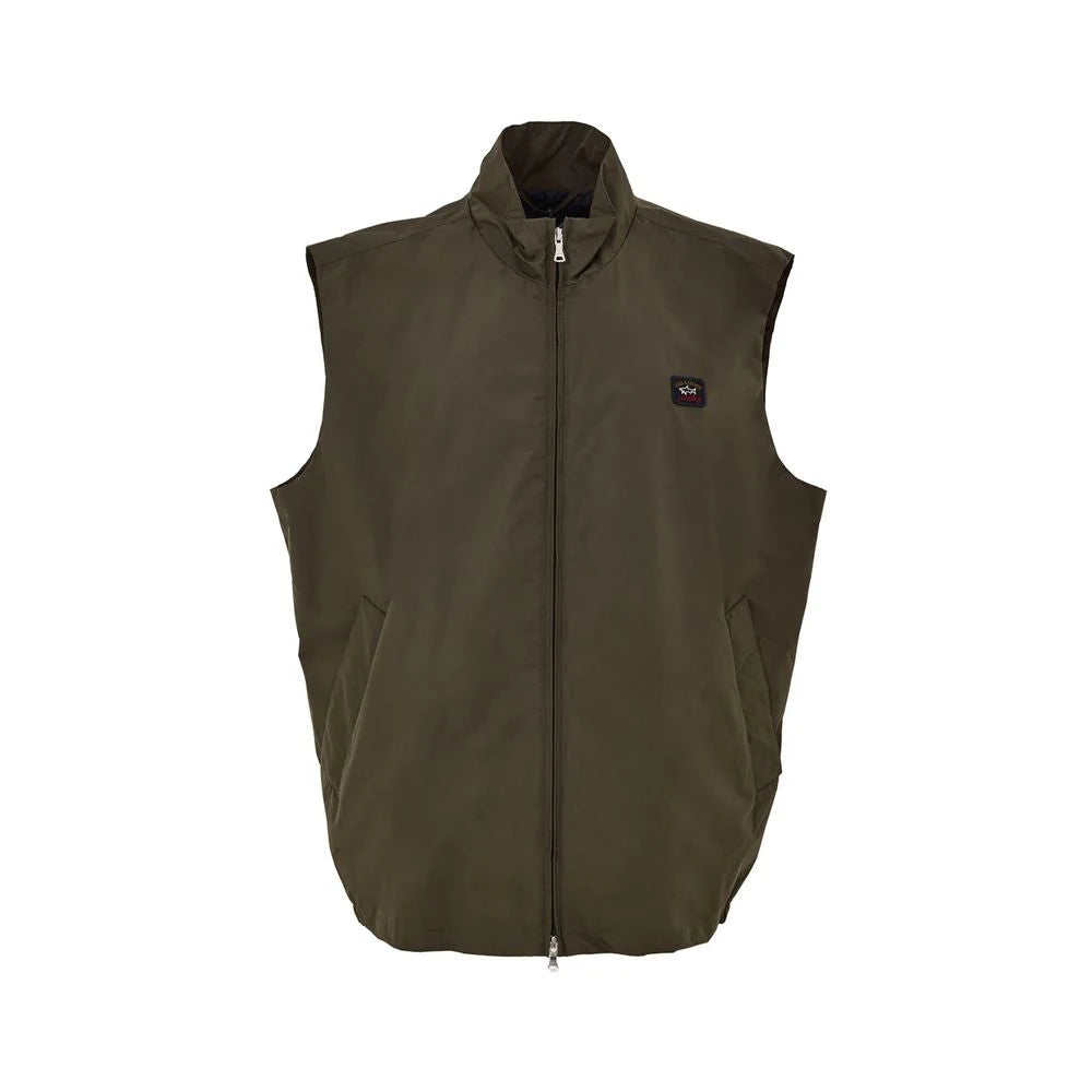 Paul & Shark Green Polyester Sleveless Jacket - 3XL - Vests