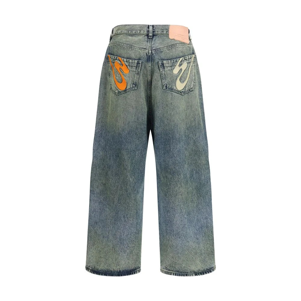 PDF Channel Blue Cotton Relaxed Fit Jeans - W29