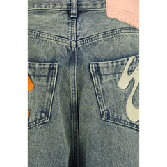 PDF Channel Blue Cotton Relaxed Fit Jeans - W29