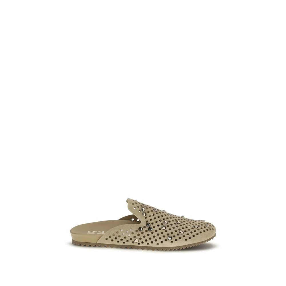 Pedro García Beige Calf Leather Bos Taurus Mules