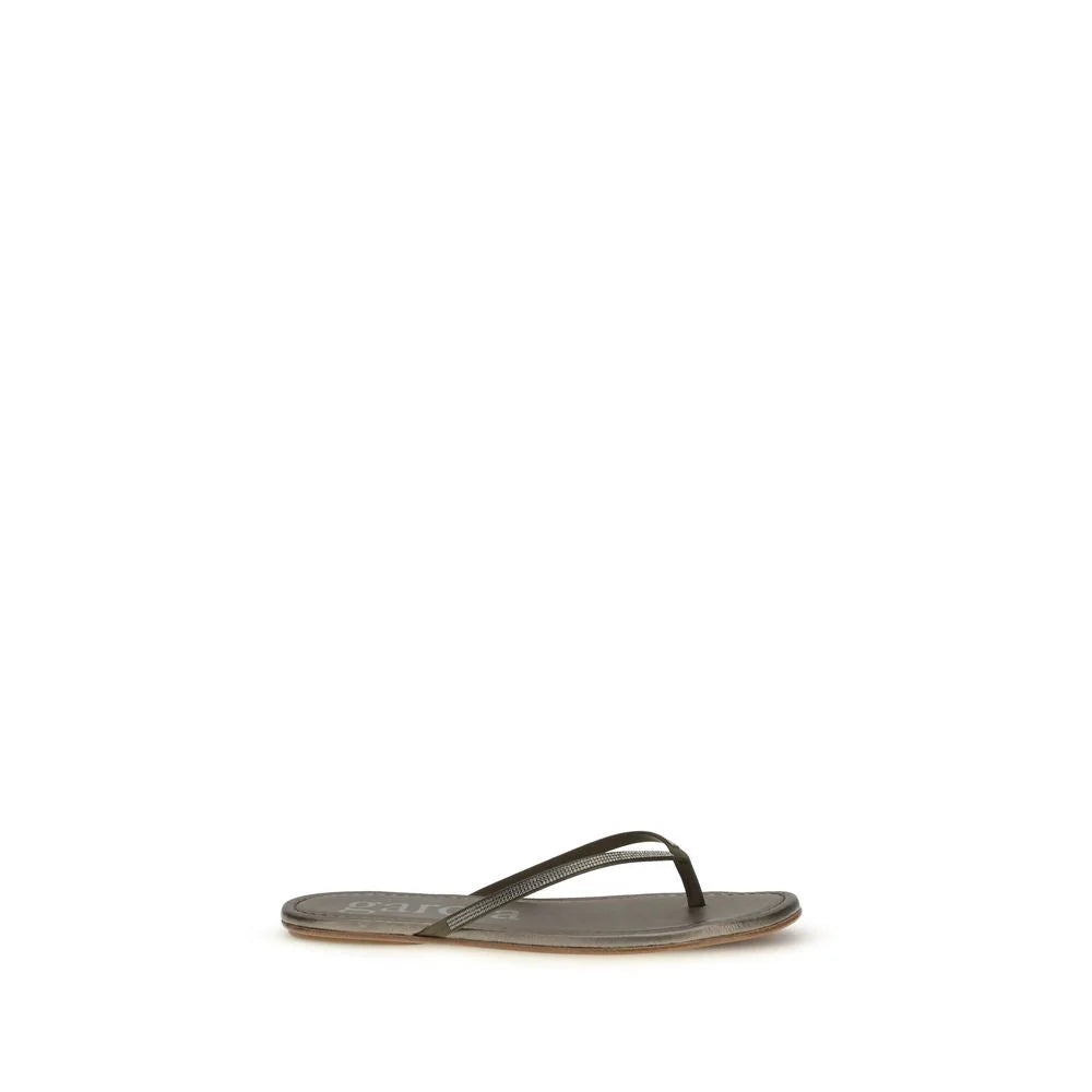 Pedro García Bicolor Crystals Flat Sandals - EU41/US11