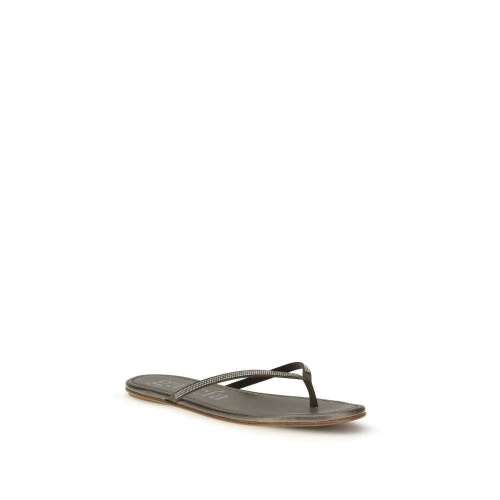 Pedro García Bicolor Crystals Flat Sandals - EU41/US11