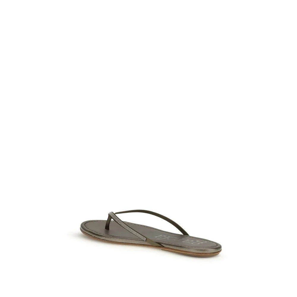 Pedro García Bicolor Crystals Flat Sandals - EU41/US11