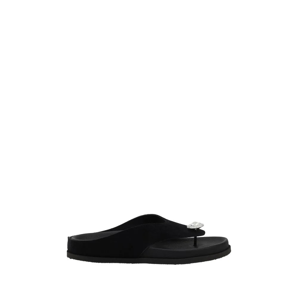 Pedro García Black Calf Leather Bos Taurus Strap-On Sandals - Sandals