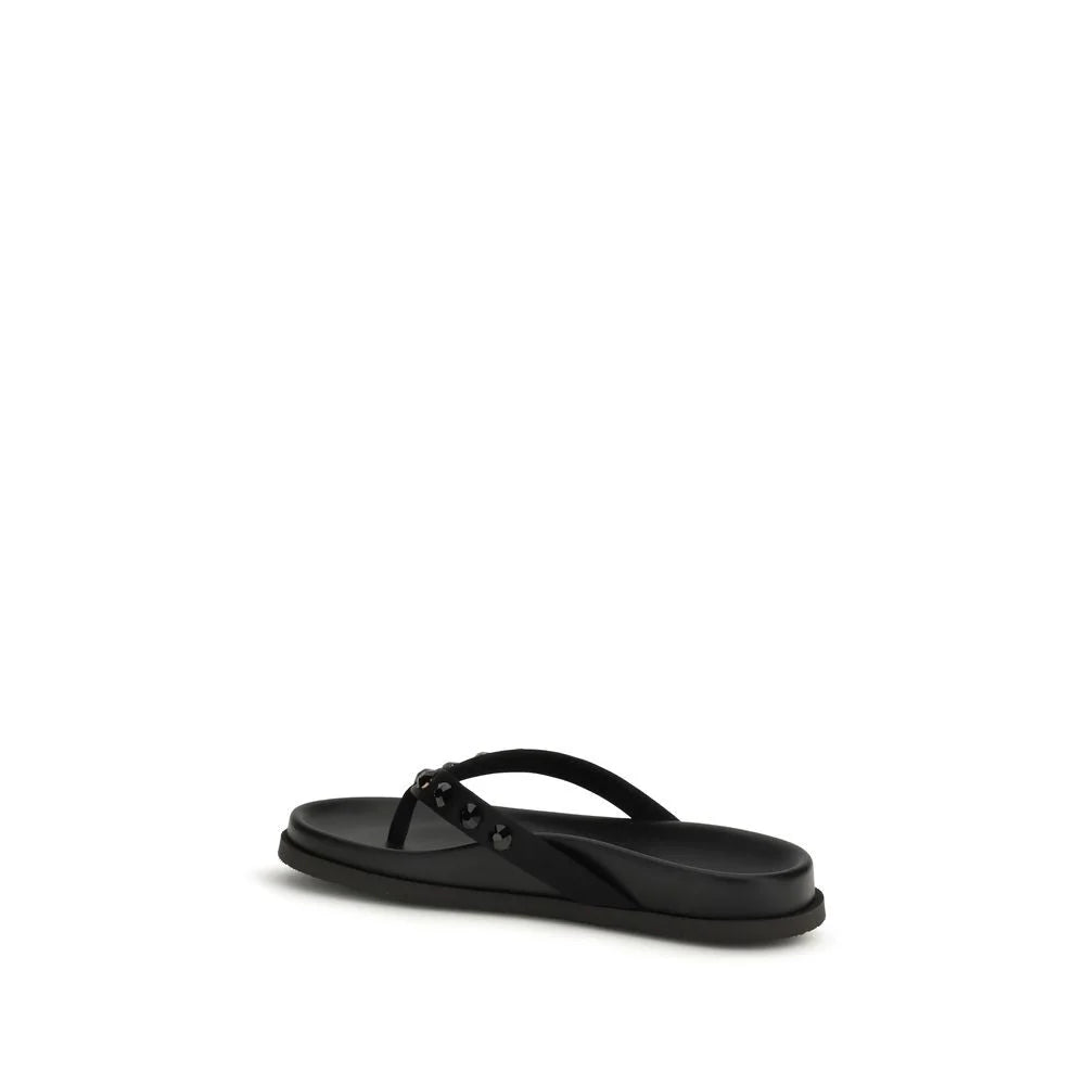 Pedro García Black Rubber Flip-Flop Sandals
