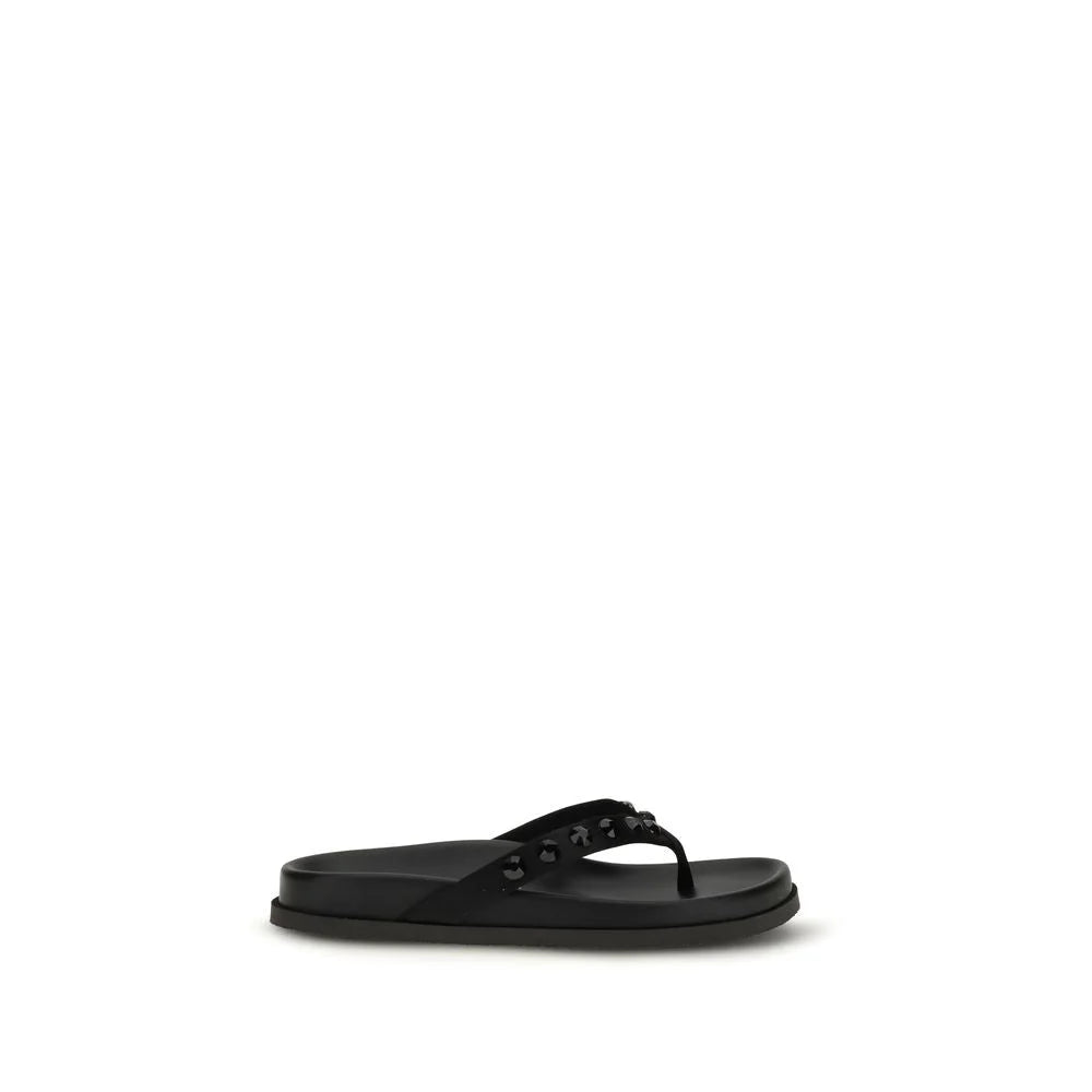 Pedro García Black Rubber Flip-Flop Sandals