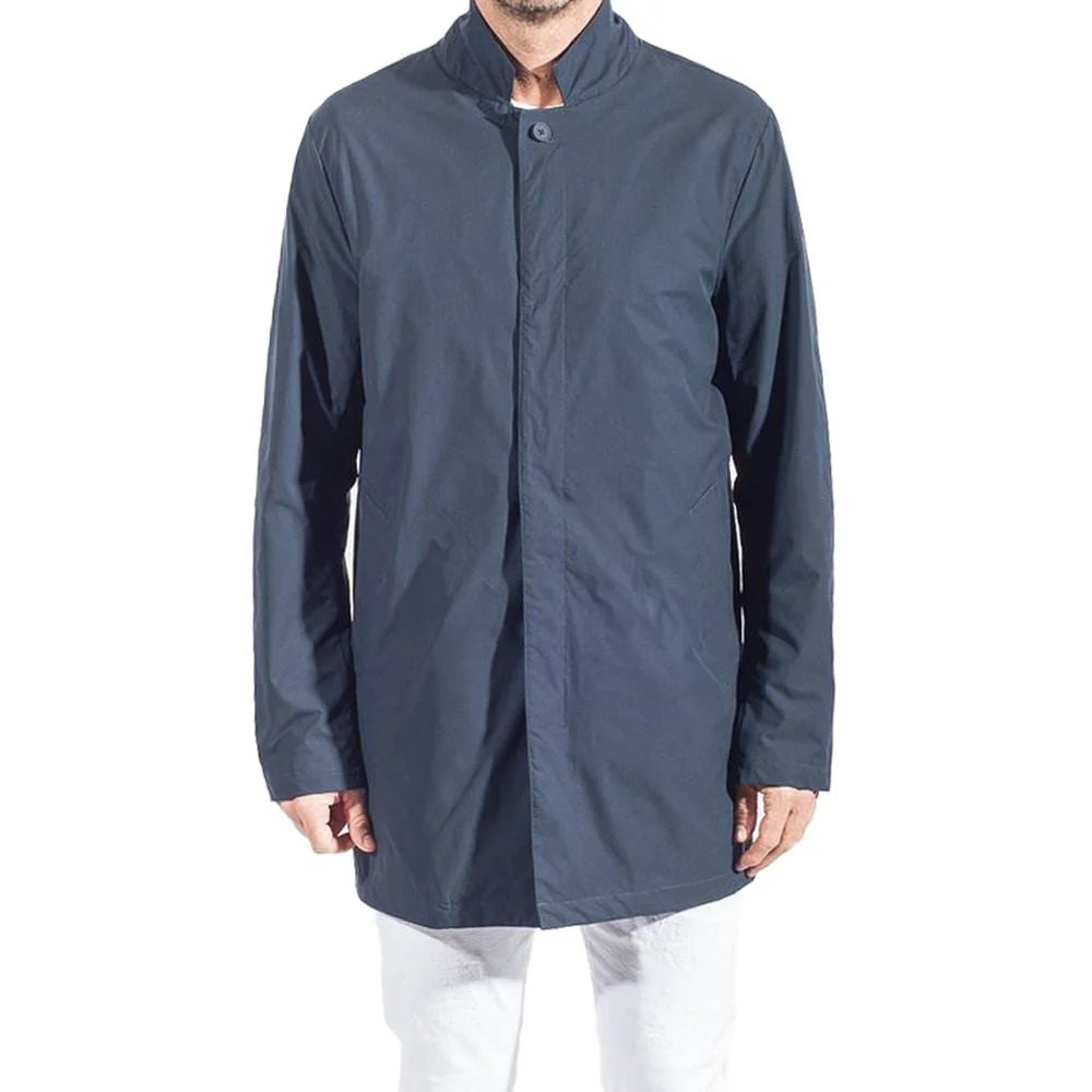 People Of Shibuya Blue Recycled Polyester Men Trench Coat - IT54 | XXL - Trench Coats