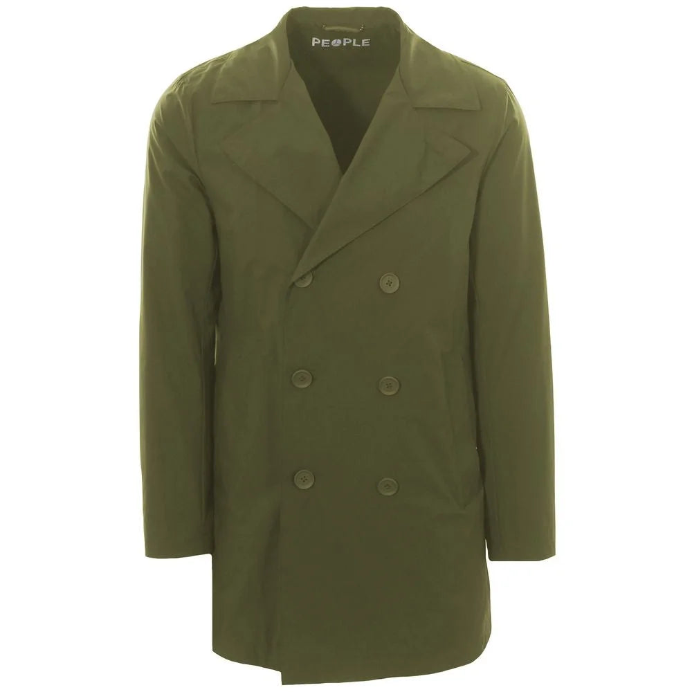 People Of Shibuya Green Recycled Polyester Men Trench Coat - Trench Coats