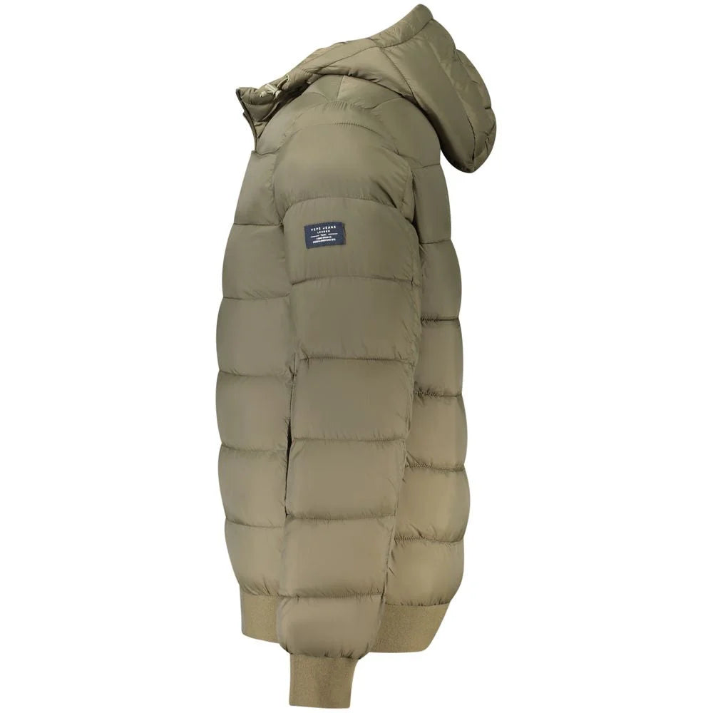 Pepe Jeans Brown Polyamide Jackets & Coat - Puffer Jackets