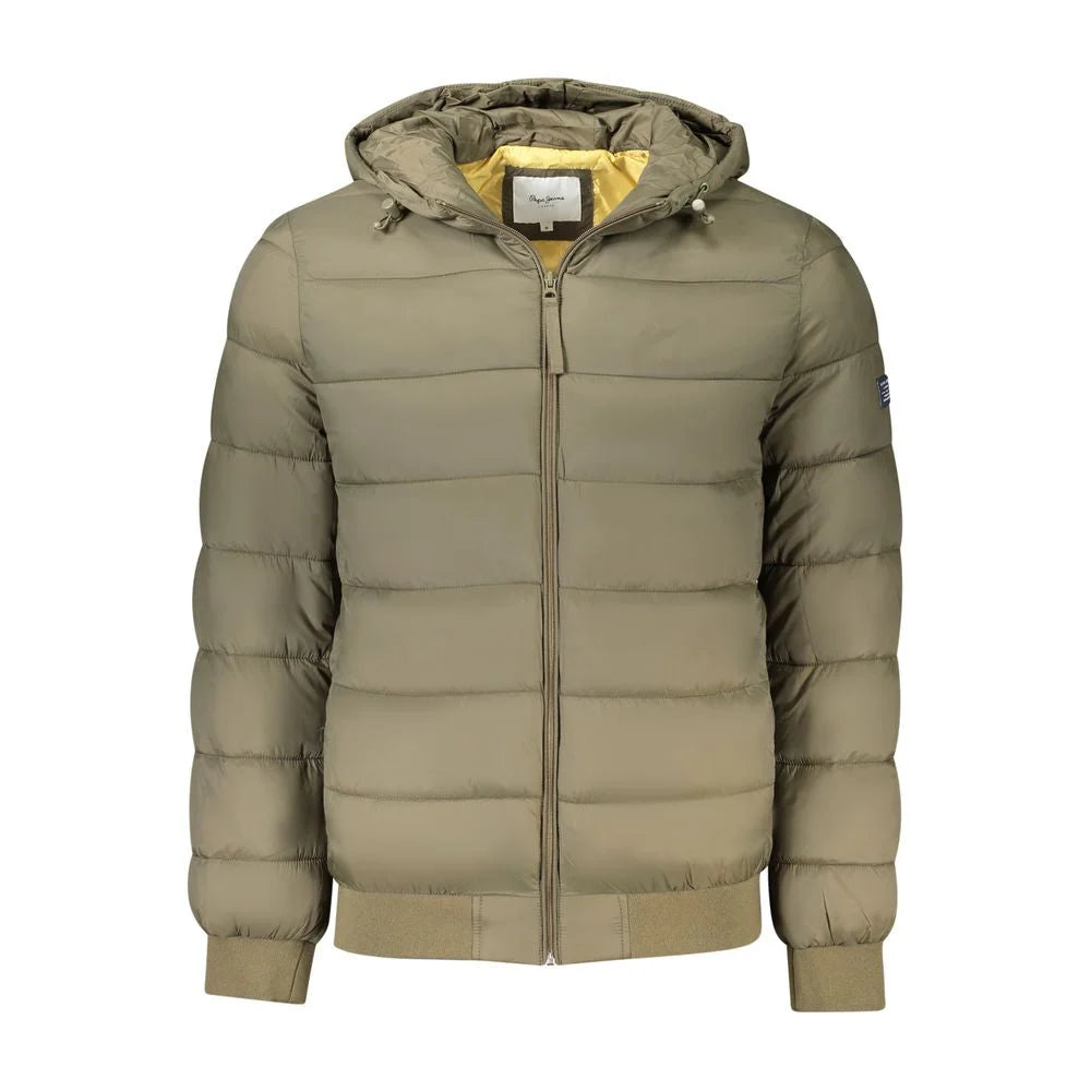 Pepe Jeans Brown Polyamide Jackets & Coat - Puffer Jackets