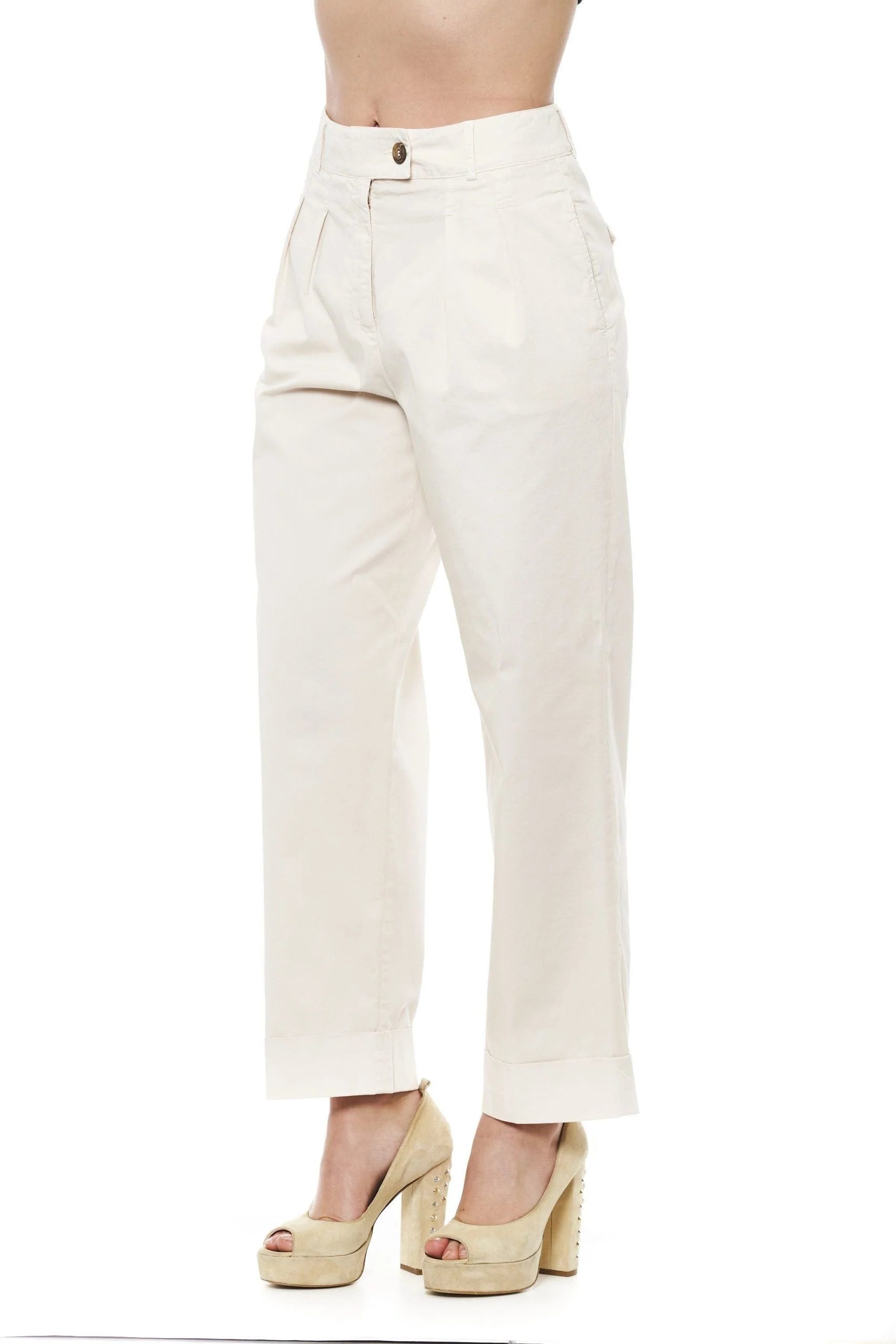 Peserico Beige Wide Palazzo Pants - IT42 | S - Trousers