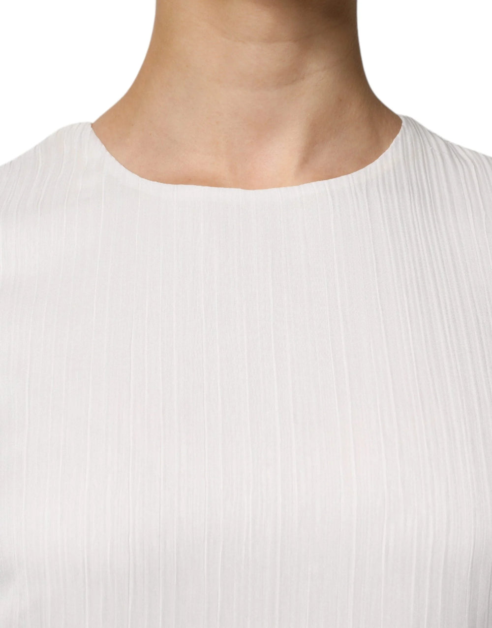 Peserico White Sleeveless Round Neck Shift Long Maxi Dress - IT46|XL - Dresses