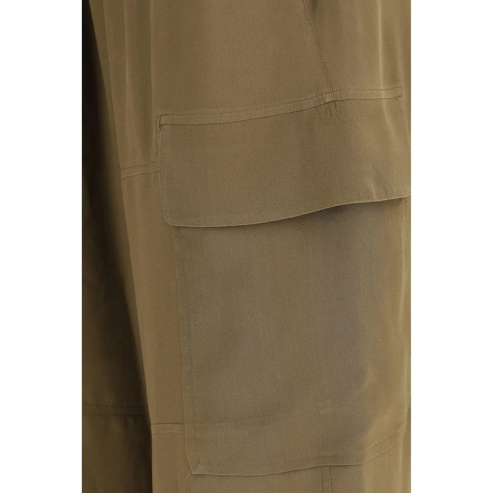 Petar Petrov Brown Silk Cargo Pants
