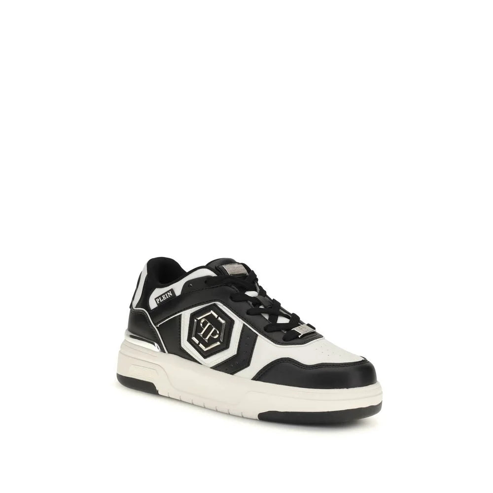 Philipp Plein נעלי ספורט אטלטית מעור פרה שחור Bos Taurus - נעלי ספורט