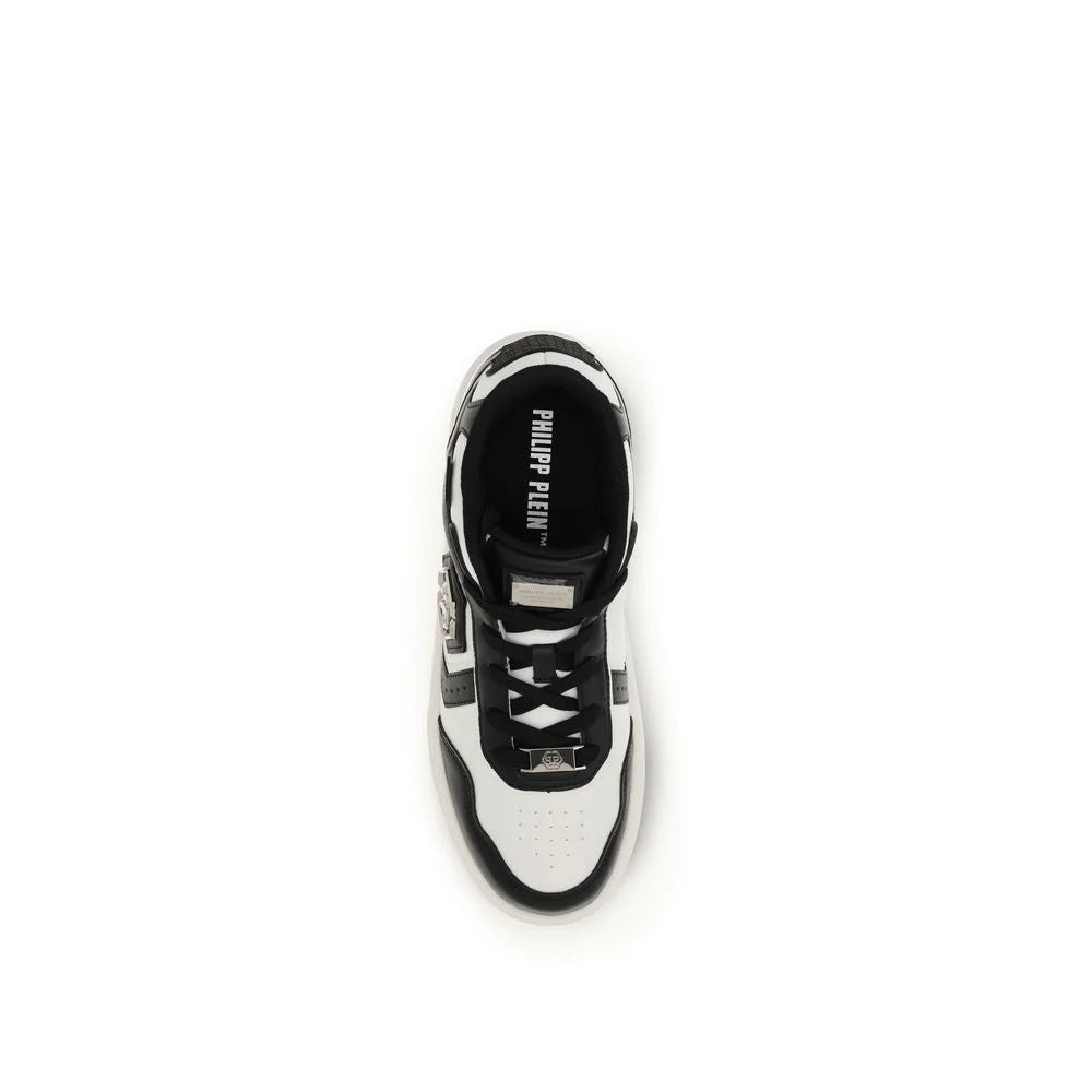 Philipp Plein נעלי ספורט אטלטית מעור פרה שחור Bos Taurus - נעלי ספורט