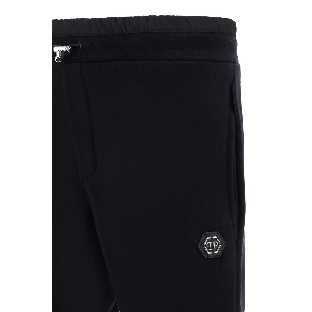 Philipp Plein Black Cotton Joggers (Workout Pants)