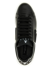 Philipp Plein Black Cowhide Low Top Sneakers