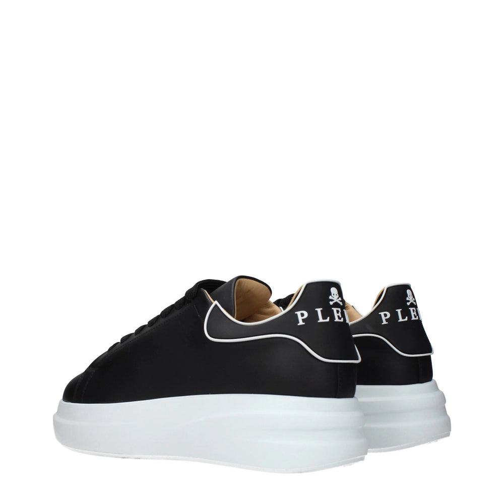 Philipp Plein Black Leather Chunky Sneakers - EU40/US7