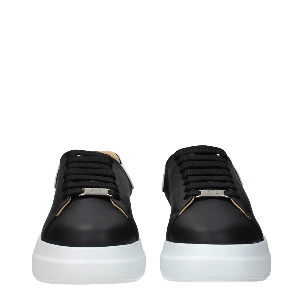 Philipp Plein Black Leather Chunky Sneakers - EU40/US7
