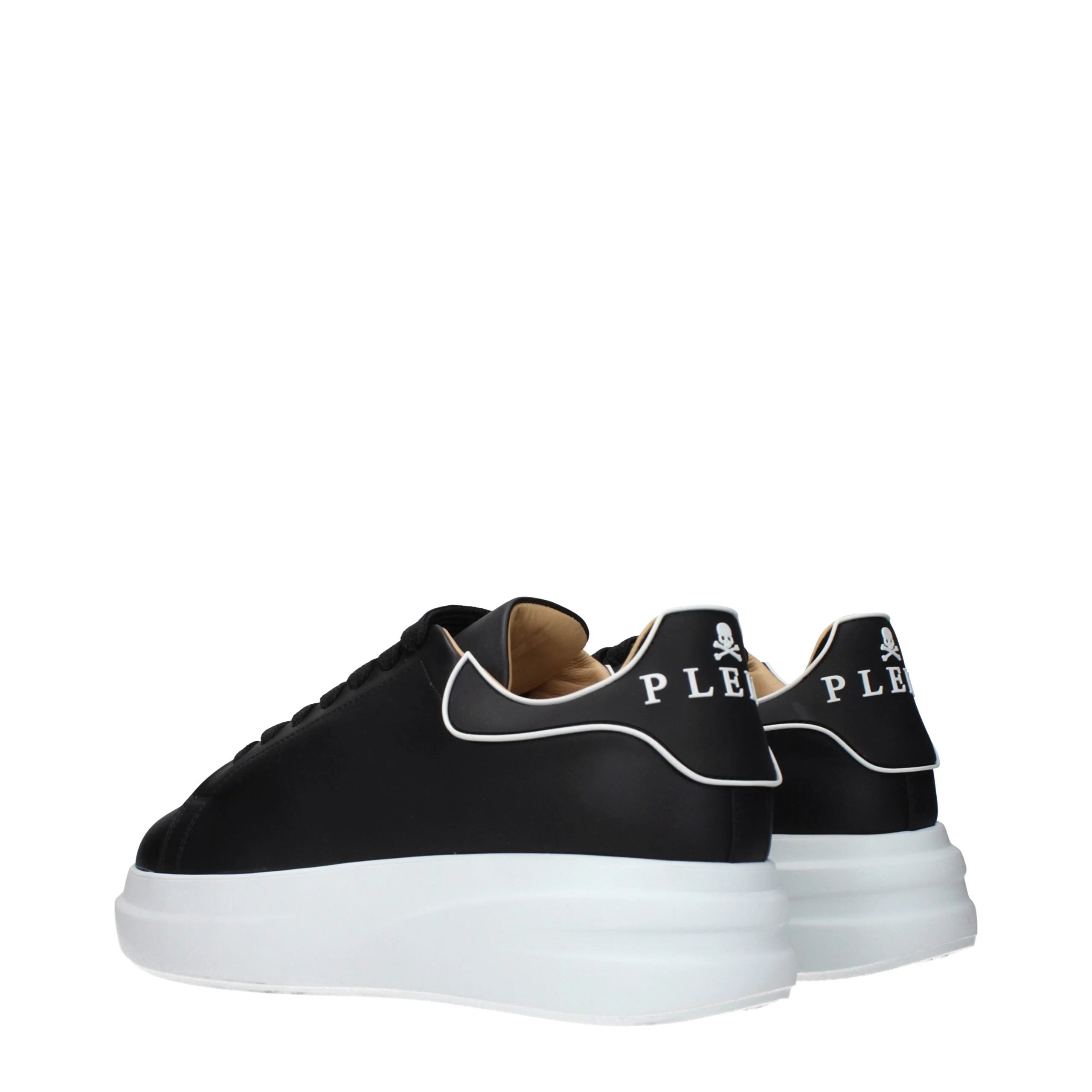 Philipp Plein Black Leather Chunky Sneakers - EU40/US7